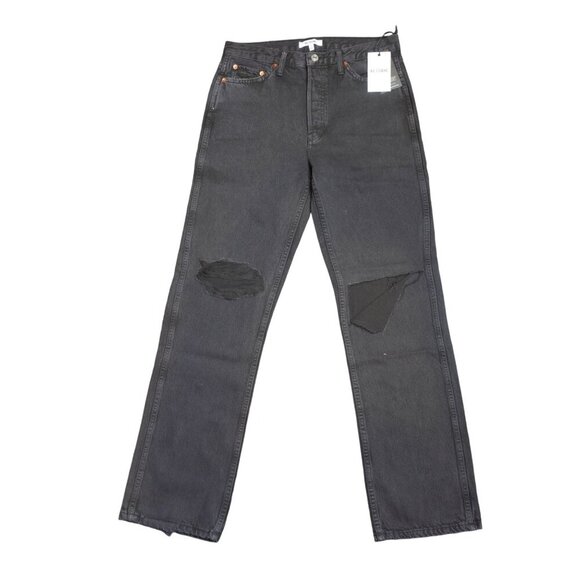 Re/Done 70's Stovepipe Jeans Black Straight Leg Women's Size 29 NWT - Picture 1 of 13